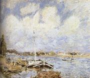 Alfred Sisley The boat on the sea oil painting picture wholesale